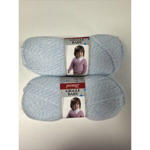 2 - Premier Yarns - Acrylic - Lot 7/1617 - Color 22-102 - Light Blue / White